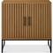 Best Choice Products 2-Door Slatted Storage Cabinet, Accent Furniture w/ Non-Scratch Foot Pads